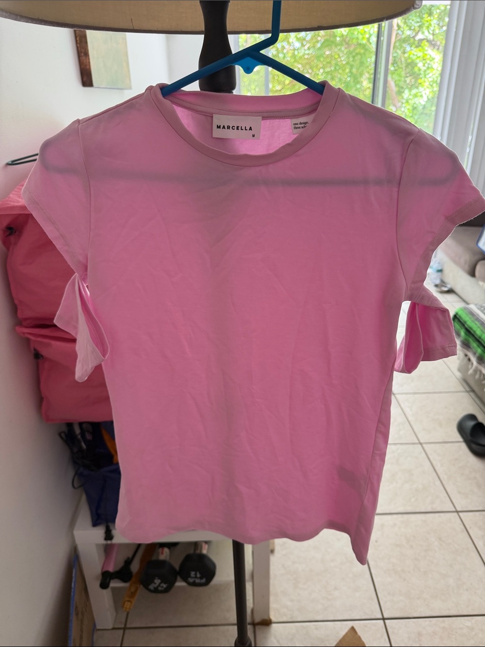 MARELLA Light Pink Ruffle Sleeve Tee